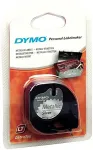 DYMO LetraTag-Band, Plastik 12mm x 4m schwarz->silbermetal