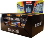 MAXELL Alkaline LR6 AA 4-pack Display (30 blister packs/120 batteries)