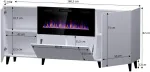 Cama MEBLE PAFOS chest of drawers with electric fireplace 180x42x82 cm valge matt
