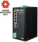 PLANET BSP-360 - Switch - verwaltet - 4 x 10/100/1000 (PoE+) + 1 x 10/100/1000 - an DIN-Schiene montierbar, wandmontierbar - PoE+