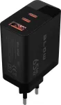 Blow LCD wall charger USB socket + USB-Cx2 PD 65W GAN black wattmeter