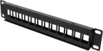 DELTACO Patch panel IMP Keystone 10", 12 ports, black / 10-PATCH18