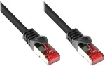 GoodConnections Patchkabel mit Rastnasenschutz, Cat. 6, S/FTP, PiMF, PVC, 250MHz, schwarz, 0,25m,