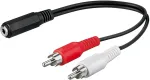 Goobay Adapter Jack blue 3pin > 2x St - black - Stereo