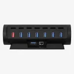 Streamplify HUB CTRL 7, 7x USB 3.0 Typ A, RGB, 12V, EU-Netzkabel - schwarz