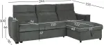 Home4you Nurgadiivanvoodi SCALA 244x155/88xH102cm, oliiviroheline