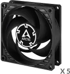 Arctic P8 Silent Pressure-Optimised Extra Quiet Fans, 3-pin, 80mm, black, 5pcs