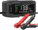 QOLTEC Microprocessor-controlled charger 12V 6A | Battery charger with repair function for AGM, GEL and LiFePO4 batteries | LCD