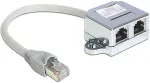 DELOCK RJ45 Port Doppler 1 x RJ45 Stecker > 2 x RJ45 Buchsen (1 x Ethernet, 1 x ISDN)