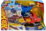 Hot Wheels City Ultimate Dual Dragon Transporter & 2 1:64 Scale Toy Cars