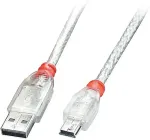 Lindy USB 2.0 Kabel Typ A/Mini-B transparent M/M 3m