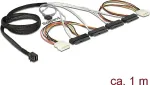 DELOCK Kabel Mini SAS HD SFF-8643 > 4 x SAS SFF-8482 + Power + Sideband 1 m