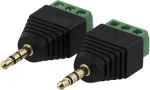 DELTACO 3-pin Terminal block to 3,5mm, 2-Pack, Screw fix, 3,5mm male black / TBL-1007