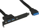 INLINE Slotblech USB3.0 - 2x USB Buchse auf intern Mainboardanschluss - 0,5 m (33390C)