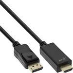 INLINE DisplayPort to HDMI converter cable, 4K/60Hz, black, 5m