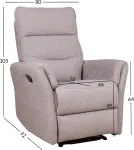Home4you Tugitool BOWERS manuaalne recliner 80x92xH105cm, beež