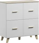 Cama MEBLE Cama sideboard LOTTA 110 4D white + sonoma oak