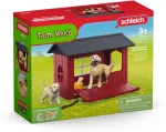 Schleich Farm World Doghouse with Golden Retrievers