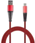 2GO USB Lade-/Datenkabel USB Type-C 3.1 Nylon 100cm rot