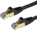Startech .com 0,5m Cat6a Ethernet Kabel - geschirmt (STP) - Cat6a Netzwerkkabel - Cat6a Patchkabel - Cat 6a - Schwarz - Patch-Kabel - RJ-45 (M) bis RJ-45 (M) - 50cm - STP - CAT 6a - ohne Haken - Schwarz (6ASPAT50CMBK)
