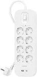 UPS Belkin Surge Socket 8-fold + USB-A+C,900J,18W,2m SRB003vf2MV2