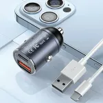 Usams Car Charger 30W 1xUSB+ 1xUSB-C Fast Charge C38