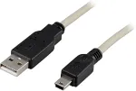 DELTACO Kaabel USB 2.0 "A-mini B", 1.0m, valge-must / USB-24