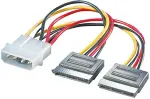 ROLINE Y-Adapterkabel 4 pol. HDD / 2x SATA 0,12m
