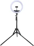 NONAME LED Ring Lamp 34.5cm with Tripod Stand up to 1.85m, Mirror, Phone Clamp, USB