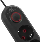 Maclean Power strip MCE394 B, 1.5m, 3 sockets + 2xUSB, 110-240V AC 50/60Hz, 2.1A max 2500W, black