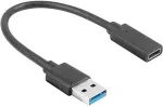 LANBERG USB-C(F)3.1->USB-A(M) Kabel 0,15m schwarz