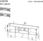 Cama MEBLE Cama LUCCA TV cabinet 180x40x59 black + black fireplace