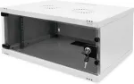 Digitus Wall-mounted network cabinet 19" 4U, SOHO 241 x 540 x 400 mm, door glass, grey, unfolded, 60kg
