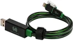 Realpower Datenkabel LED gr&uuml;n micro-USB auf Lightning