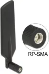 DELOCK LTE Antenne Dualband WLAN ac/a/b/g/n SMA Stecker 1 - 4 dBi omnidirektional drehbar mit Kippgelenk schwarz
