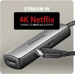 AXAGON RVC-HI8KPD USB-C - HDMI 2.1 adapter, 8K/60Hz, 4K/144Hz, HDR10+, PD 100W
