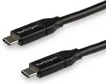 StarTech.com USB-C auf USB-C Kabel mit 5A Power Delivery - St/St - 3m - USB 2.0 - USB-IF zertifiziert - USB Typ C Kabel - USB-Kabel - USB-C (M) bis USB-C (M) - Thunderbolt 3 / USB 2.0 - 5 A - 3 m - Schwarz