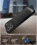 SPIGEN &Uuml;mbris Rugged Armor (MagFit), Apple iPhone 18 Pro Max / iPhone 17 Pro Max, matt must, MagSafe &uuml;hilduv,