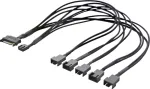DELTACO jaotur PWM-fl&auml;ktar, 4-pin kuni 5x4-pin ho, SATA str&ouml;m