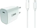 2GO Ladeger&auml;t 20W 1-Port 1x USB-C inkl. Lightning Kabel ws