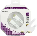 DELTACO Kaabel HDMI-HDMI lame, 2.0m, valge / HDMI-1020H-K