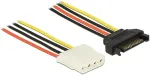 DeLOCK Stromkabel SATA 15pin -> Molex 4pin Bu/Bu 0.20m