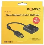 DeLOCK Adapter HDMI - Displayport - 4K - 20cm - czarny