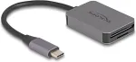DELOCK USB Type-C Card Reader for SD or Micro SD memory cards, grey card reader
