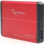 GEM External HDD Enclosure 2.5" USB 3.0 Red