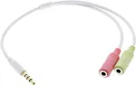 INLINE Audio Headset Adapterkabel 3.5mm Klinke Stecker 4pol. an 2x 3.5mm Klinke Buchse weiss 0.15m