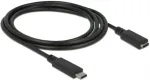 DeLOCK USB 3.2 Gen 1 extension cable, USB-C male > USB-C female (black, 1.5 meters, SuperSpeed)