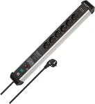 Brennenstuhl Premium-Protect-Line power strip 6-way (black/silver, 60,000 A surge protection, 3 meters, with USB Power Delivery)