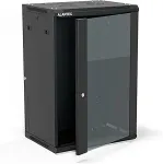 ALANTEC Szafa wisząca 19" 18U 600x450, (opcja dwusekcyjna) drzwi szklane jednoskrzydłowe, tył osłona pełna demontowalna, osłony boczne pełne demontowalne zamykane na klucz, 4 belki, kolor czarny, do samodzielnego montażu - Flat Pack,