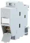 METZ CONNECT REGplus IP20 E-DAT modul, CAT 6A Buchse fr Hutschiene TH35, grau